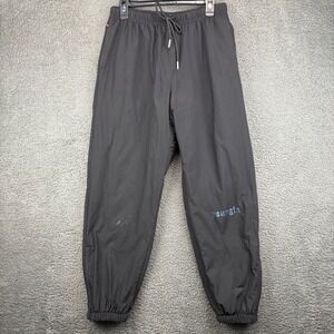 YOUNGLA Black Nylon‎ Track Pants Joggers Elastic Waist Drawstring Men Size L